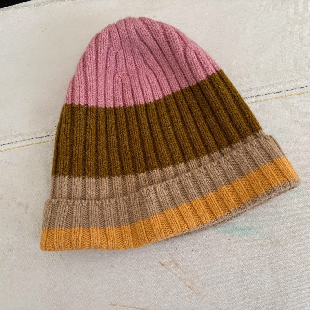 Everlane the Cashmere Beanie Tapenade, Multi Stripe
